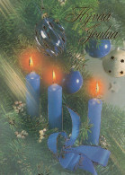 Happy New Year Christmas CANDLE Vintage Postcard CPSM #PAW176.GB - New Year