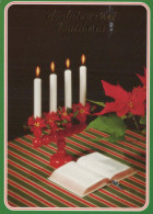 Happy New Year Christmas CANDLE Vintage Postcard CPSM #PAV933.GB - Año Nuevo