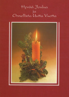 Happy New Year Christmas CANDLE Vintage Postcard CPSM #PAV509.GB - New Year