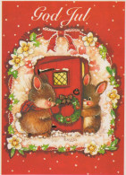 Happy New Year Christmas RABBIT Vintage Postcard CPSM #PAV263.GB - New Year