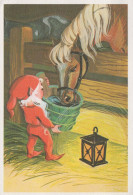 Happy New Year Christmas GNOME Vintage Postcard CPSM #PAU471.GB - Nouvel An
