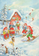 Happy New Year Christmas GNOME Vintage Postcard CPSM #PAU262.GB - Año Nuevo