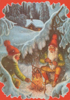 Happy New Year Christmas GNOME Vintage Postcard CPSM #PAU196.GB - Nouvel An
