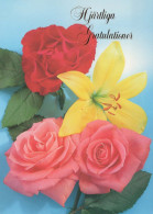 FLOWERS Vintage Postcard CPSM #PAR912.GB - Fiori