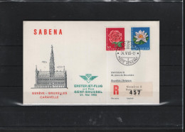 Schweiz Luftpost FFC Sabena 24.5.1965 Genf - Brüssel - Erst- U. Sonderflugbriefe