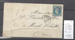 France - Lettre - Yvert 29 - " A LA CORNE "   - 1869 - 1849-1876: Klassik