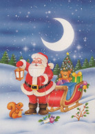 SANTA CLAUS ANIMALS CHRISTMAS Holidays Vintage Postcard CPSM #PAK769.GB - Santa Claus