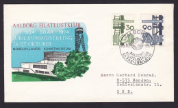 Denmark: Commemorative Cover To Germany, 1974, 2 Stamps, Industry, Special Cancel Exhibition Aalborg (traces Of Use) - Storia Postale