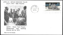 US Space Cover 1972. ASTP Apollo - Soyuz Docking Talks In Houston - USA