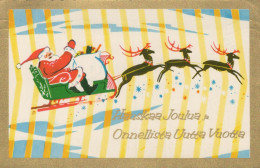 BABBO NATALE Buon Anno Natale Vintage Cartolina CPA #PKE047.IT - Santa Claus