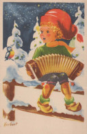 Buon Anno Natale BAMBINO Vintage Cartolina CPSMPF #PKD604.IT - Neujahr