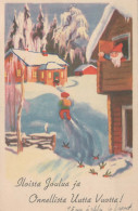 Buon Anno Natale GNOME Vintage Cartolina CPSMPF #PKD355.IT - New Year