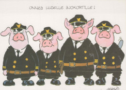 MAIALE Animale Vintage Cartolina CPSM #PBR747.IT - Schweine