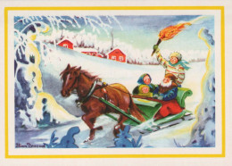 Buon Anno Natale CAVALLO Vintage Cartolina CPSM #PBM407.IT - Nouvel An