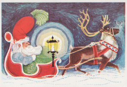 BABBO NATALE Buon Anno Natale Vintage Cartolina CPSM #PBL562.IT - Santa Claus