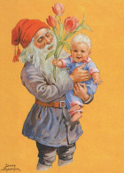 BABBO NATALE Buon Anno Natale Vintage Cartolina CPSM #PBL041.IT - Santa Claus