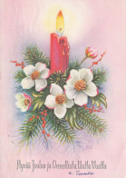 Buon Anno Natale CANDELA Vintage Cartolina CPSM #PBA051.IT - Neujahr