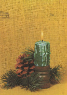 Buon Anno Natale CANDELA Vintage Cartolina CPSM #PBA174.IT - Nieuwjaar