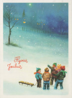 Buon Anno Natale BAMBINO Vintage Cartolina CPSM #PAY058.IT - Nouvel An