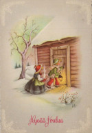 Buon Anno Natale BAMBINO Vintage Cartolina CPSM #PAW549.IT - Anno Nuovo