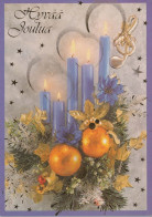 Buon Anno Natale CANDELA Vintage Cartolina CPSM #PAV817.IT - Neujahr
