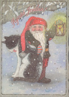 BABBO NATALE Buon Anno Natale Vintage Cartolina CPSM #PAU475.IT - Kerstman