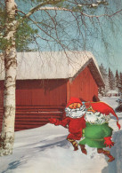 Buon Anno Natale GNOME Vintage Cartolina CPSM #PAU200.IT - Nouvel An