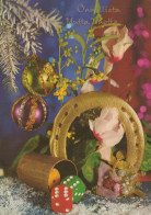 Buon Anno Natale CAVALLOSHOE Vintage Cartolina CPSM #PAT943.IT - Nouvel An