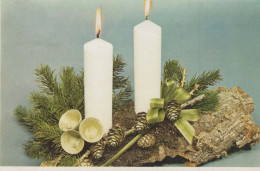 Buon Anno Natale CANDELA Vintage Cartolina CPSM #PAT637.IT - Anno Nuovo