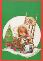 Buon Anno Natale BAMBINO Vintage Cartolina CPSM #PAS891.IT - Nouvel An