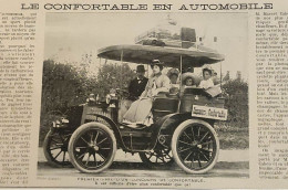 1900 CONCOURS AUTOMOBILE - LE CONFORTABLE EN AUTOMOBILE - Marcel CAHEN - LA VIE AU GRAND AIR - 1900 - 1949