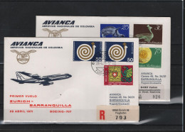 Schweiz Luftpost FFC AVIANCA 29:4:1971  Zürich - Baranquilla - First Flight Covers