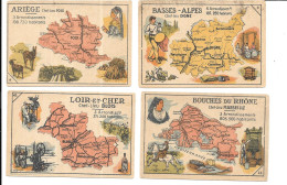 KB2167 - CHROMOS FIL GEOGRAPHIQUE - DEPARTEMENTS - ARIEGE - BASSES ALPES - BOUCHE DU RHONE - LOIR ET CHER - Otros & Sin Clasificación