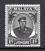 Malaysian States - Johore - 1949 Sultan Sir Ibrahim - 1c Black HM (SG 133) - Johore