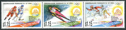 Aitutaki 488 Ac Strip, MNH. Olympics Lilehammer-1994. Hockey, Ski Jump, Skiing. - Aitutaki