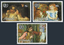 Aitutaki 378-380, MNH. Mi 564-566. Youth Year IYY-1985. Children.Lawrence,Renoir - Aitutaki