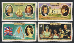 Aitutaki 148-151,151a,MNH. QE II Silver Jubilee,1977.Navigators.Bligh,Bounty,Map - Aitutaki