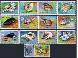 Aitutaki 82-94, MNH. Michel 94-105, 137. Pacific Shells, 1974-1975. - Aitutaki