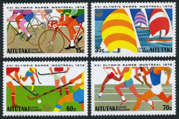 Aitutaki 127-130,130a, MNH. Olympics Montreal-1976.Bicycling,Sailing,Hockey,Run. - Aitutaki