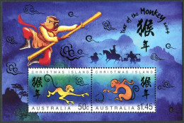 Christmas Island 446a Sheet, MNH. Lunar Year Of The Monkey, 2004. - Christmaseiland