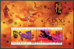 Christmas Island 455a Sheet, MNH. New Year 2006, Lunar Year Of The Dog. - Christmas Island