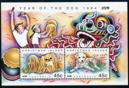 Christmas Island 359b, MNH. Michel Bl.8. Lunar Year Of The Dog,1994. - Christmas Island