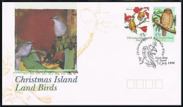 Christmas Isl 399-400,FDC. Michel 421-422. Birds:White-eye,Hawk-owl.1996. - Christmaseiland