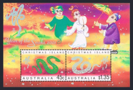 Christmas Island 430-431a, MNH. Michel Bl.15. Lunar Year Of The Snake, 2001. - Christmas Island