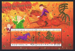 Christmas Island 435a Sheet, MNH. New Year 2002, Lunar Year Of Horse. - Christmaseiland