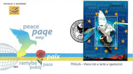 Albania Stamps 2023. Europa CEPT: Peace. Dove, Bird. FDC Block MNH - Albanië