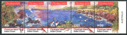 Christmas Isl 347 Ae Strip, MNH. Michel 374-378. Christmas 1992.Coastline,Booby. - Christmaseiland