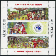 Christmas Island 161 Sheet, MNH. Mi 196-198 Bl.3. Christmas 1984. AUSIPEX-1984. - Christmas Island