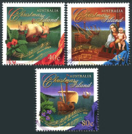 Christmas Isl 401-403,MNH.Michel 423-425. Sailing Ships,Flowers.1986. - Christmaseiland