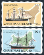 Christmas Isl 194-195, MNH. Michel 231-232. Visiting Ships, 1987. - Christmas Island